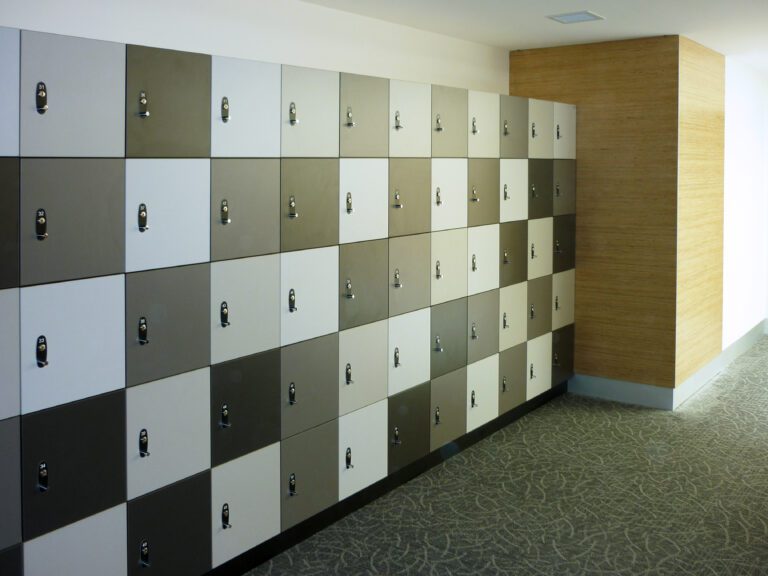 IntraSpace Laminate Lockers with multi-coloured doors built and installed for Ballarat Cancer Centre.