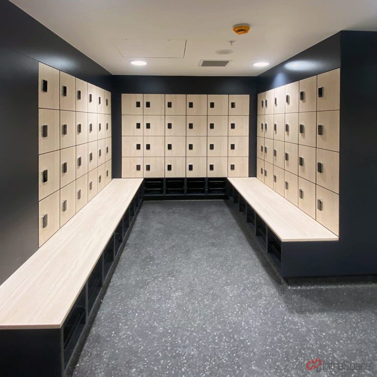 Laminate Lockers built and installed by IntraSpace for the Goulburn Valley Health – Shepparton Hospital.