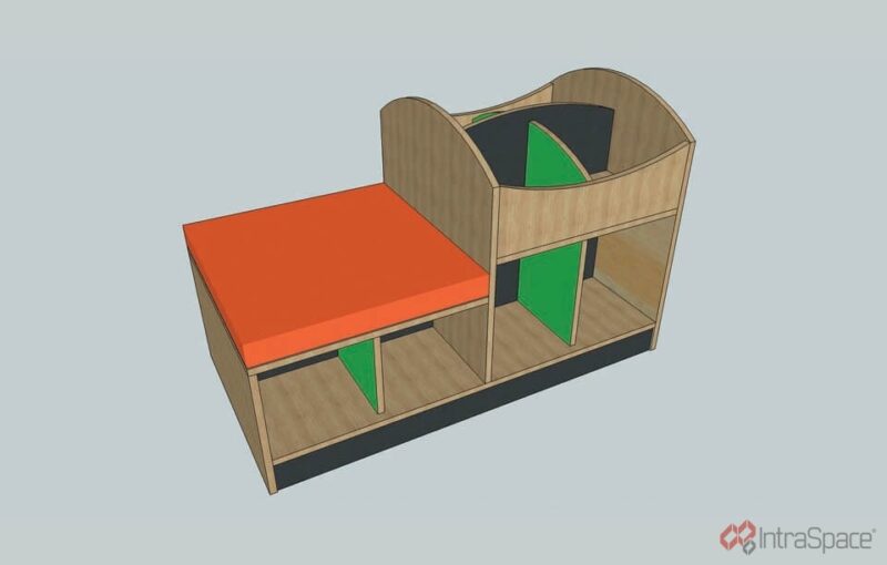 Double Book Box with Unit Seat