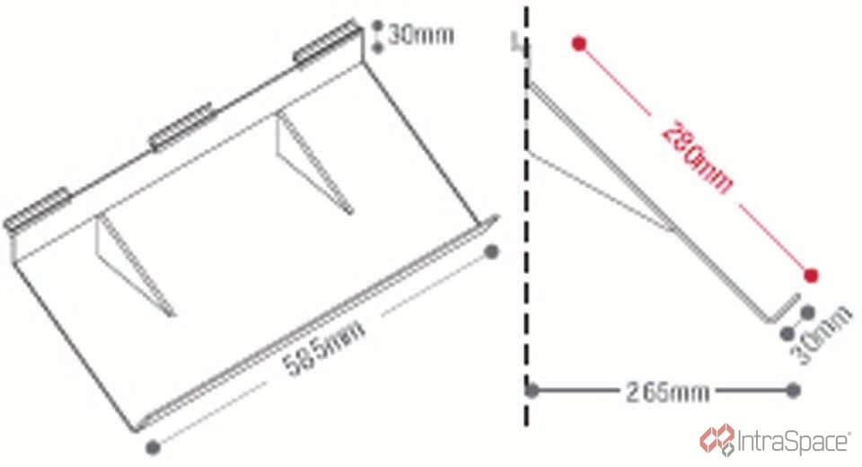 Display Shelf with 30mm Lip and Support