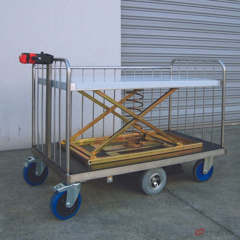 Motorised Stainless Steel Cage Trolley with Rising Base
