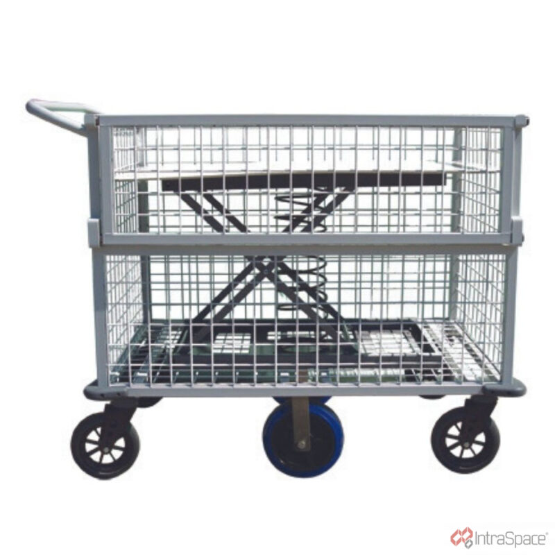 Stainless Steel Cage Trolley with Rising Base