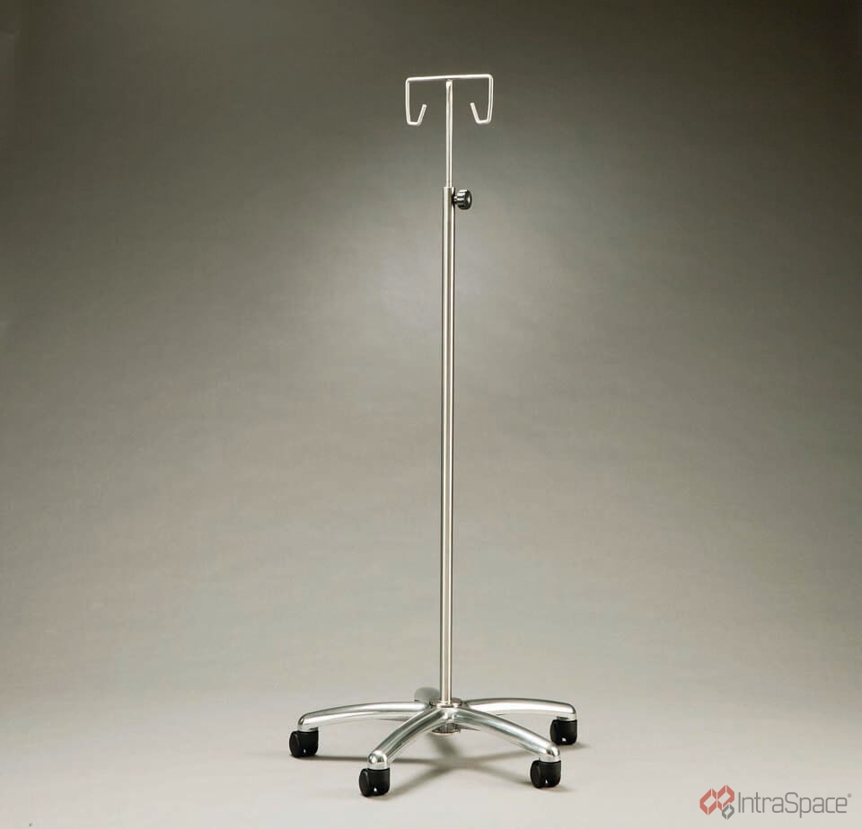 IV Stand Mobile with Alloy Base – 2 Hook