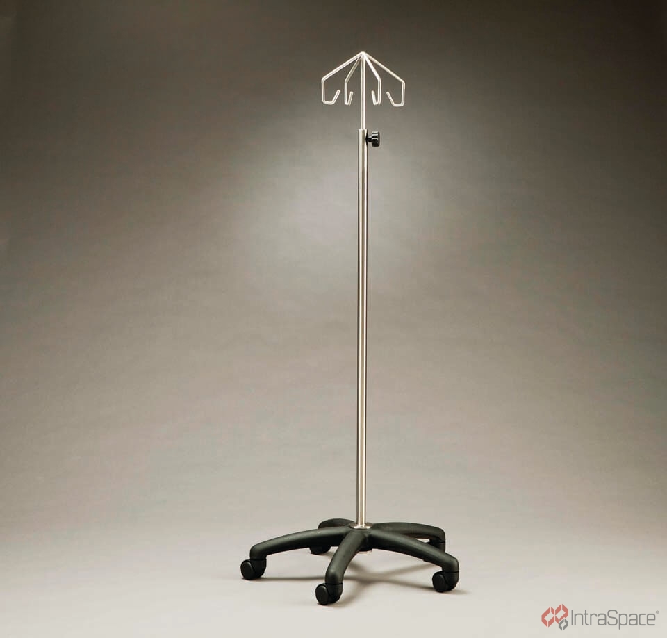 IV Stand Mobile with Nylon Base – 4 Hook