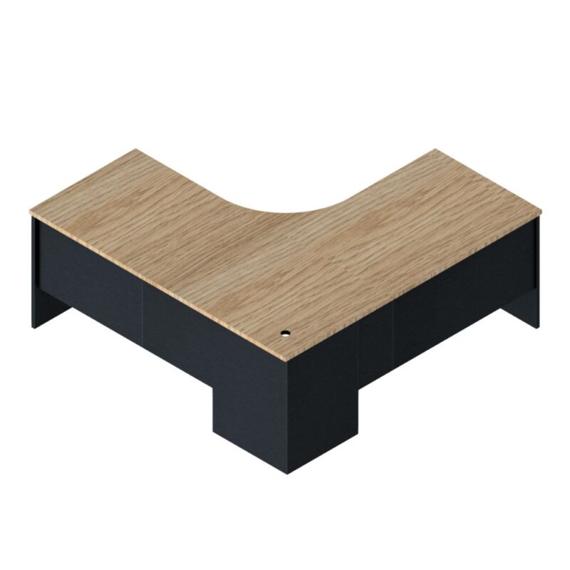 One Piece Curved Workstation