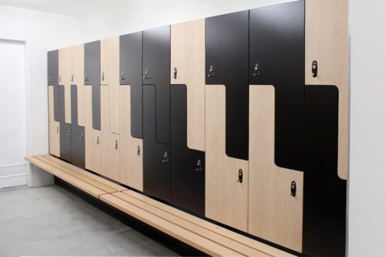 Laminate Lockers with Bench Seating - IntraSpace