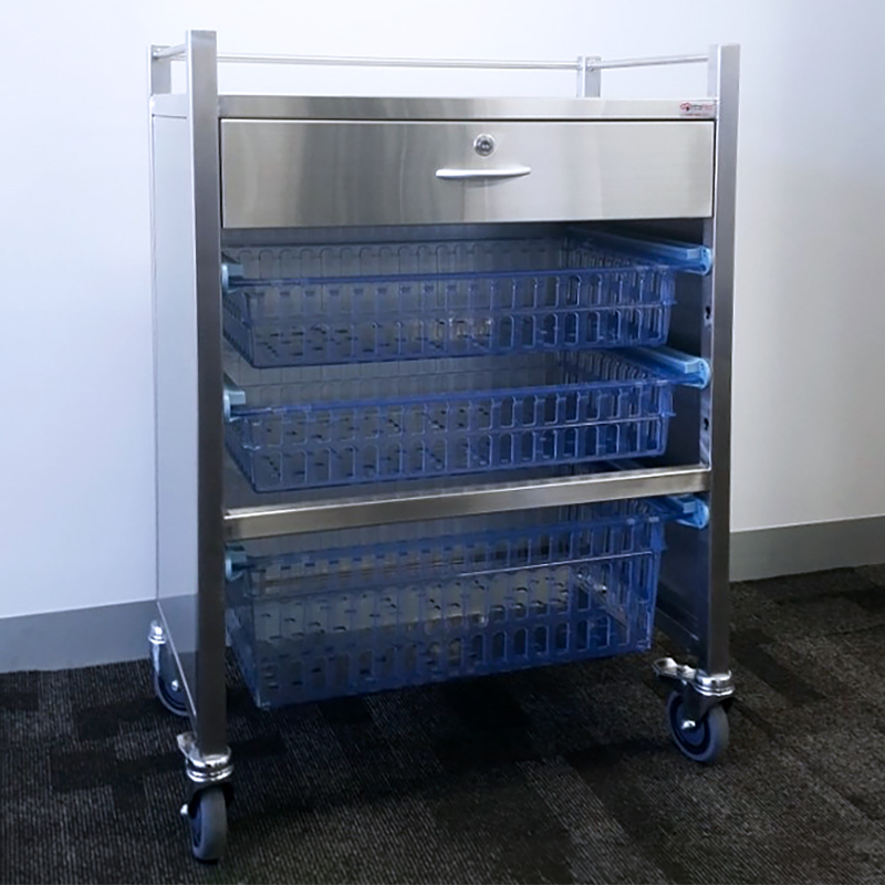 IntraSpace One-Section Stainless Steel Trolley with Drawer