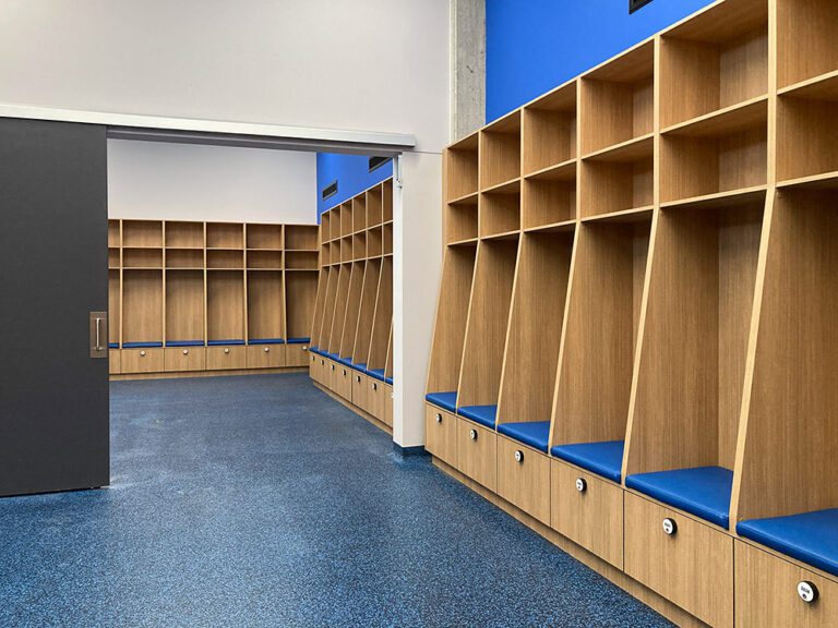 IntraSpace Custom Team Room Lockers at Jack Edwards Reserve Pavilion.